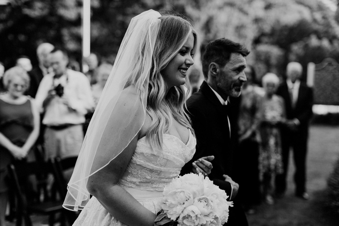 bride walking up the aisle