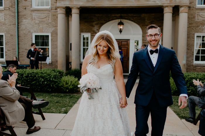 bride and groom exiting the ceremony