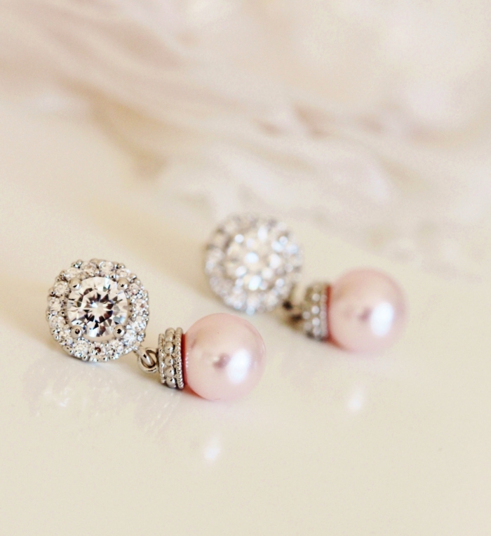 blush earrings