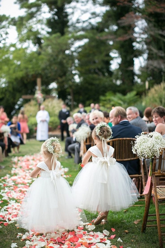 blush flower girls dress