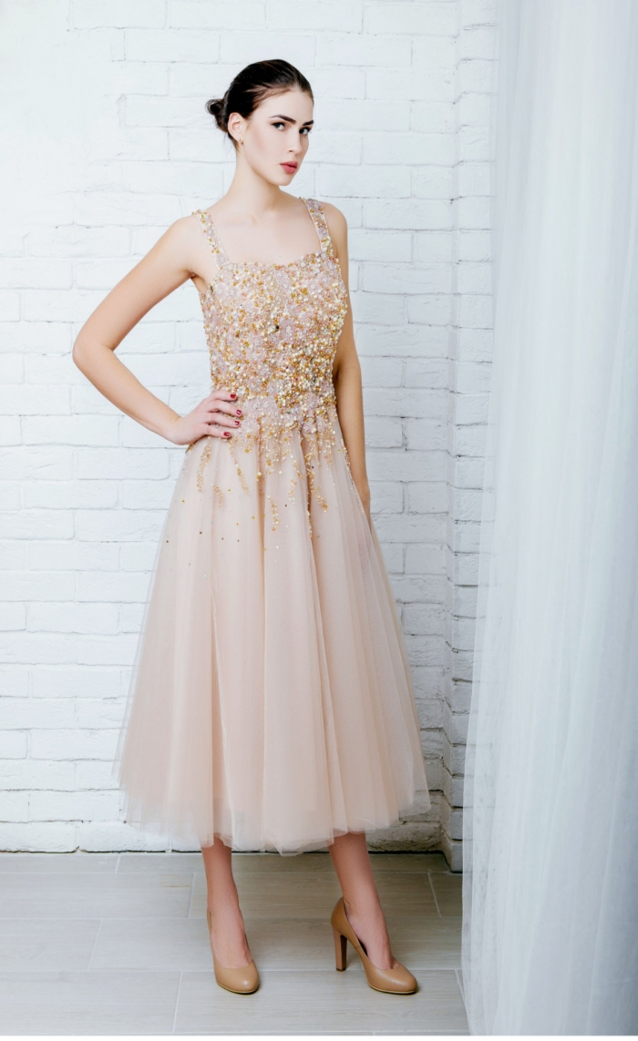 blush tea dress