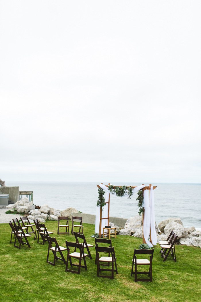 oceanfront wedding ceremony set-up