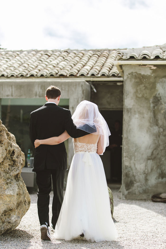 bride and groom portrait from behind