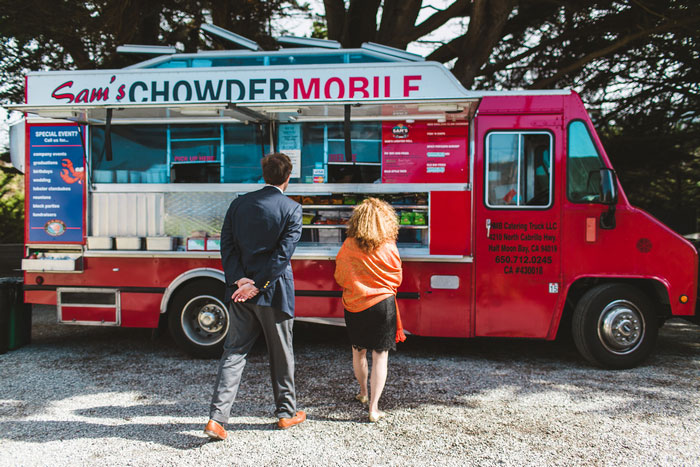 chowder mobile food truck at wedding