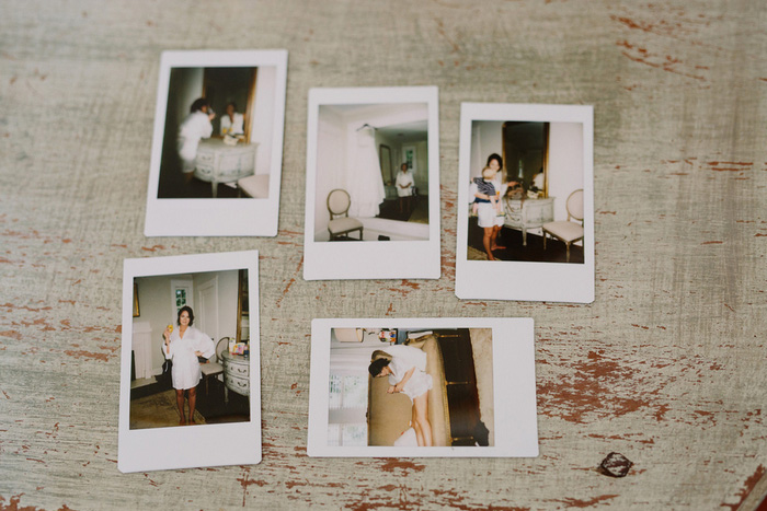 polaroids of bride getting ready