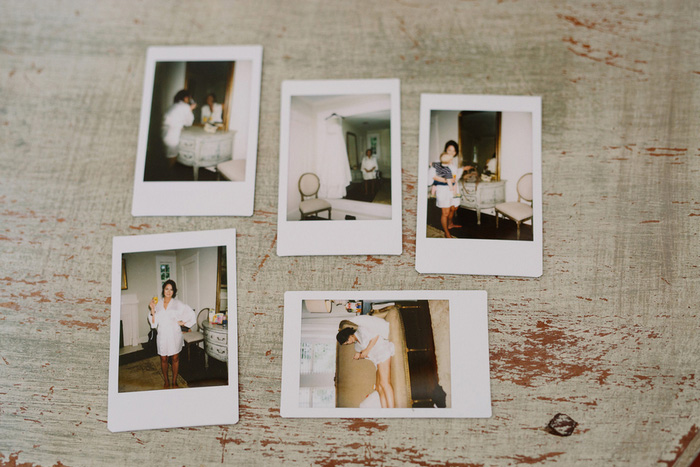 polaroids of bride getting ready