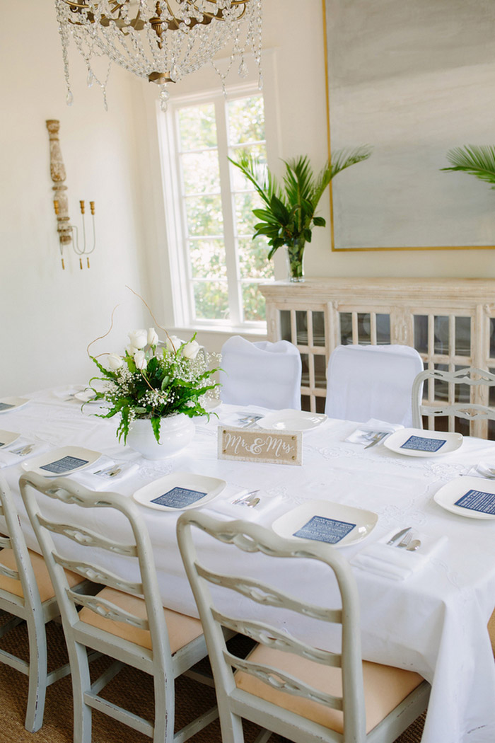 intimate wedding reception set-up