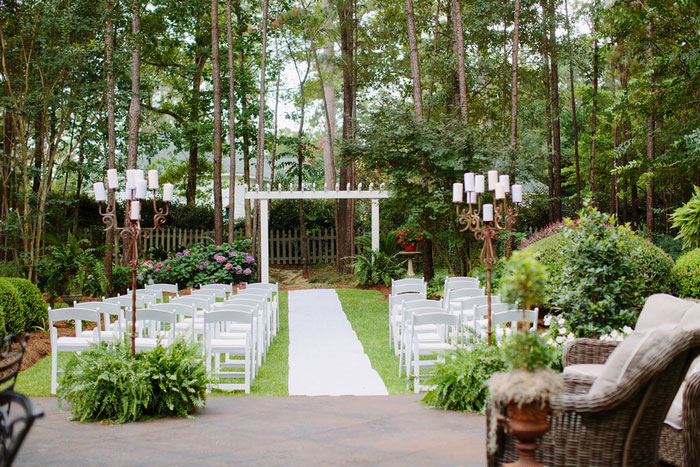 backyard wedding ceremony set-up