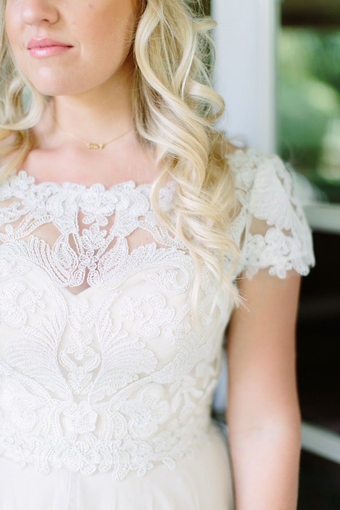 detail of bride's dress