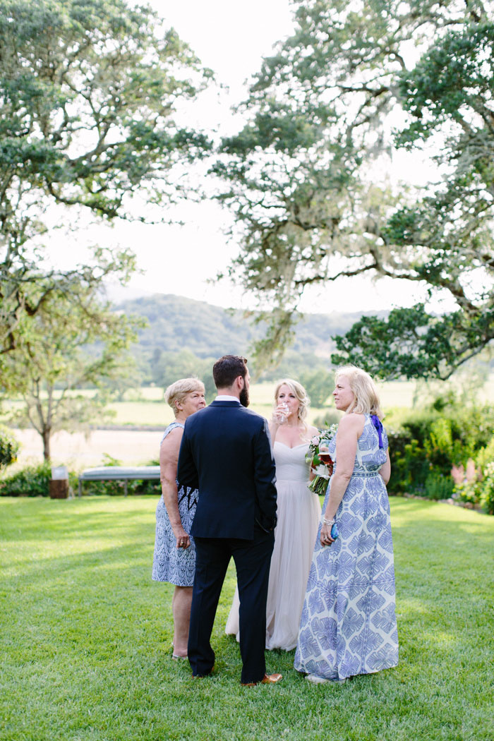 bride talking to guests