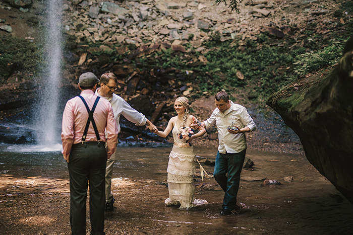 bride crossing creek