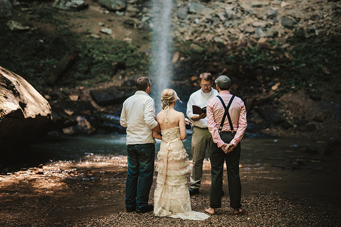 waterfall wedding ceremony 