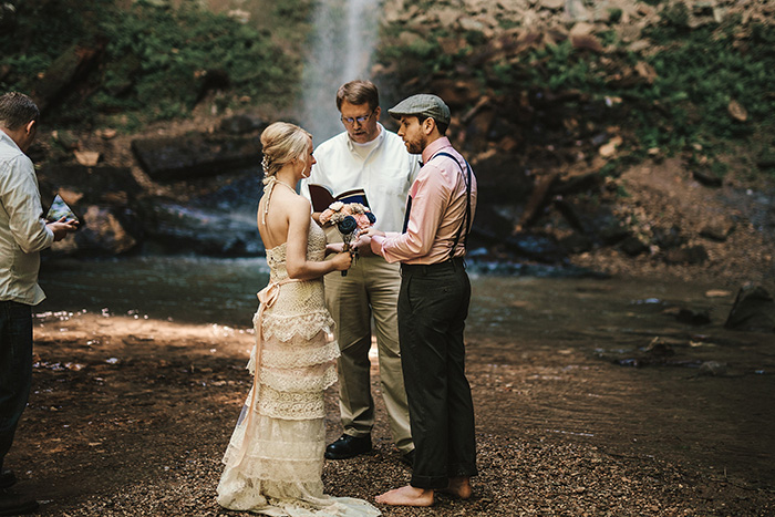 waterfall wedding ceremony 