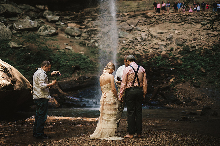 waterfall wedding ceremony 