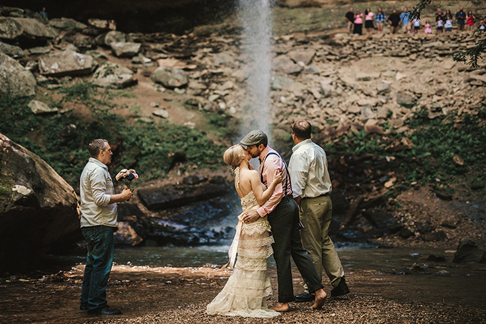 waterfall wedding ceremony 