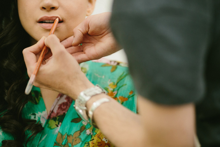 bride getting her make-up done