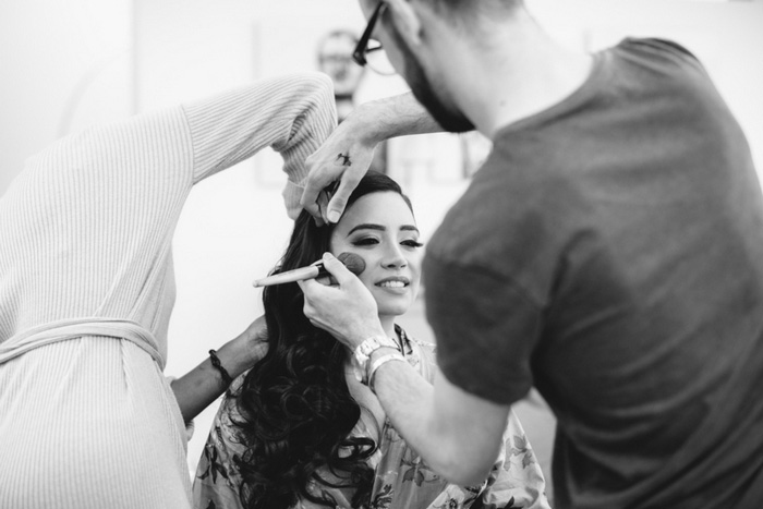 bride getting her make-up done