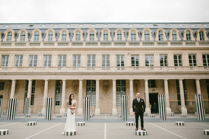 bride and groom portrait Paris