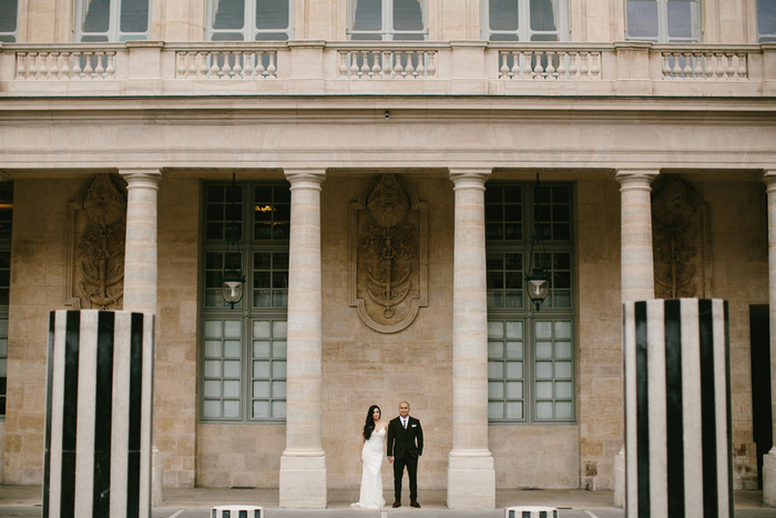 bride and groom portrait Paris