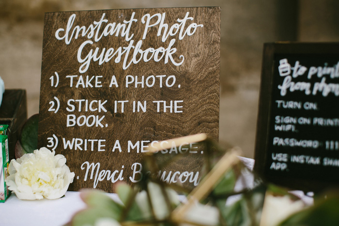 hand lettered guest book sign