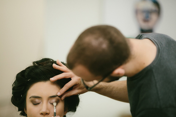 bride getting her make-up done