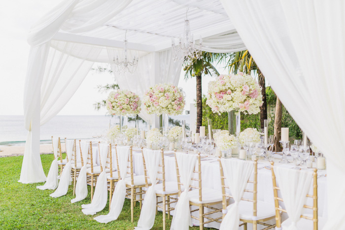 outdoor wedding reception set-up