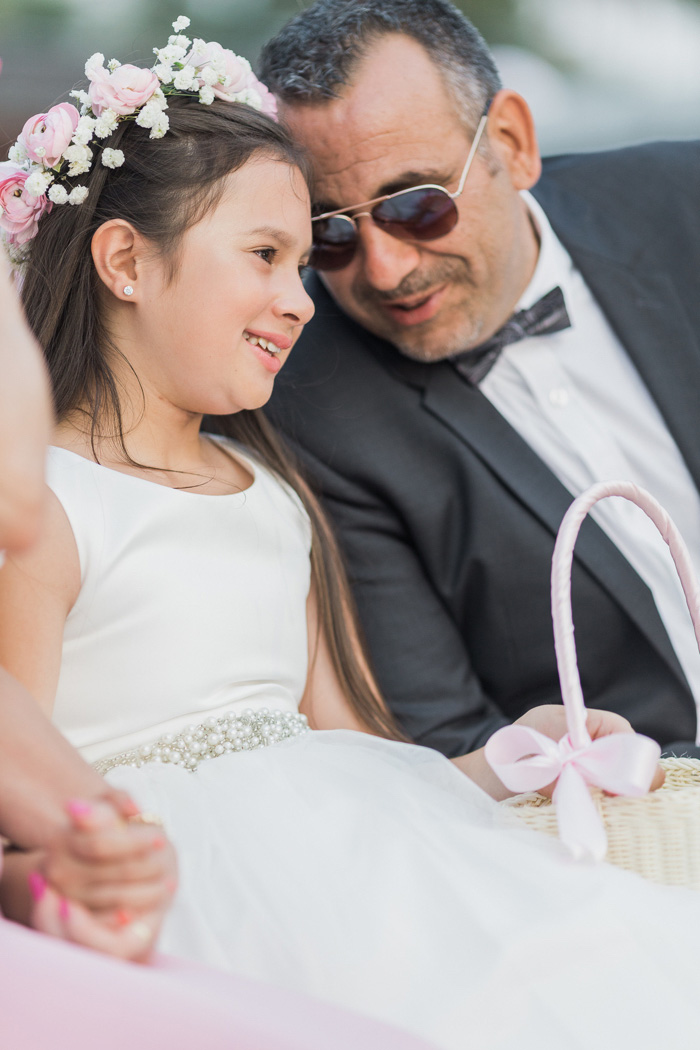 flower girl watching ceremony