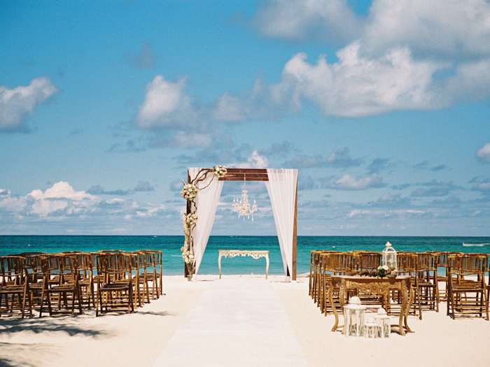 wedding ceremony set-up on the beach