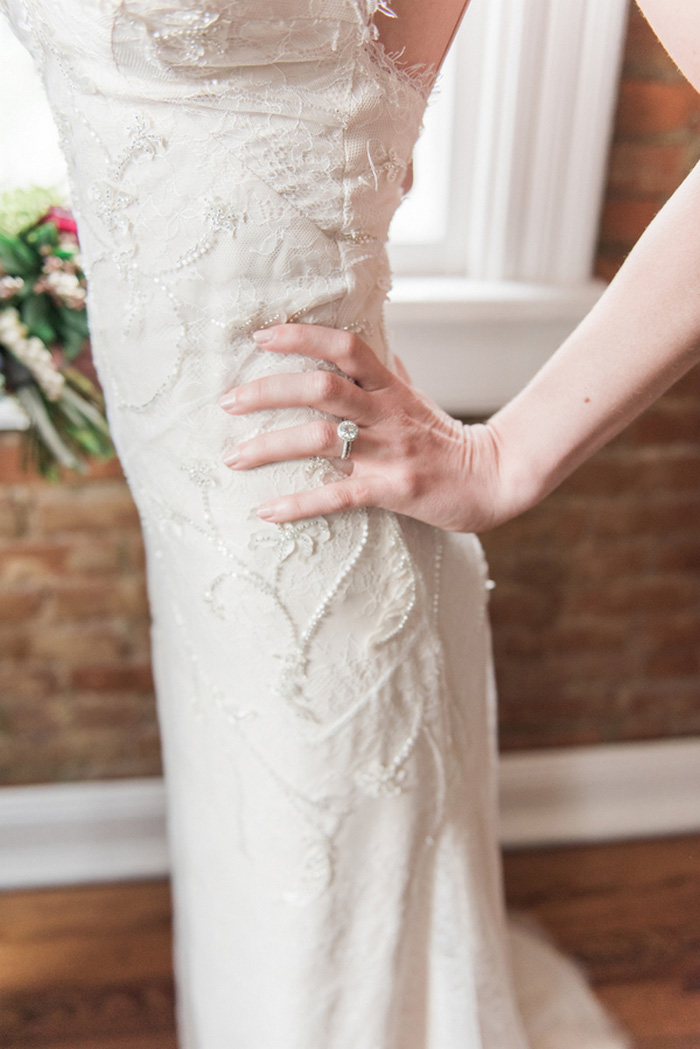 bride's hand on her hip