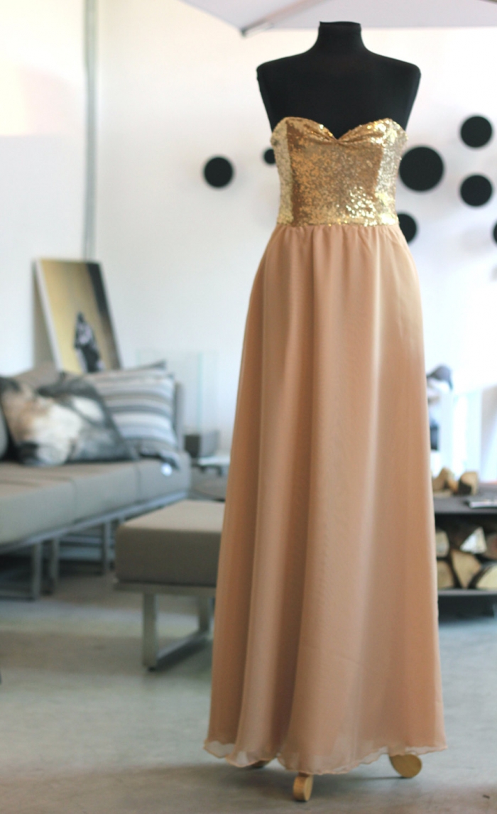 gold sequin dress