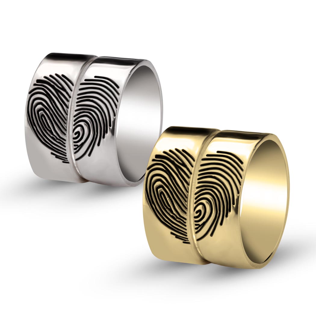 Heart Fingerprint Rings-g