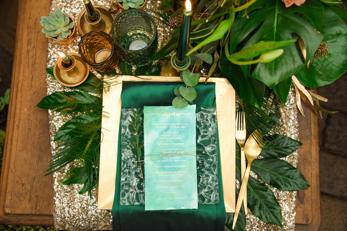 greenery wedding styled shoot