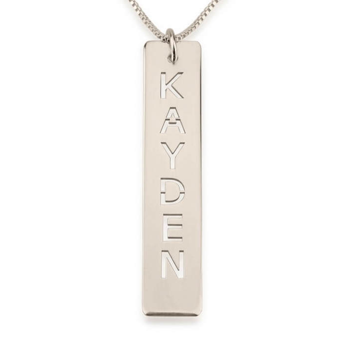 personalized pendants bar necklace