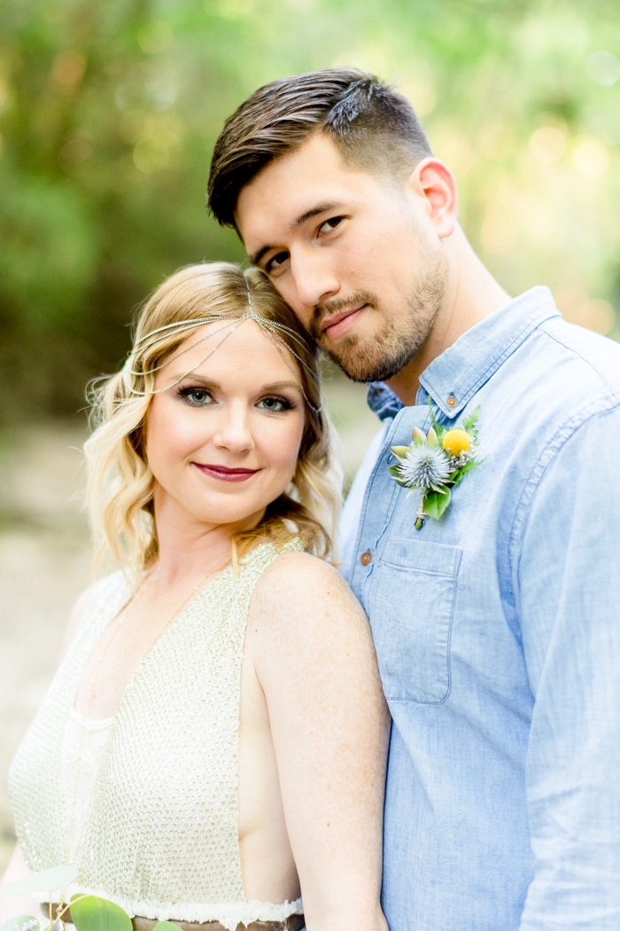 styled creekside elopement