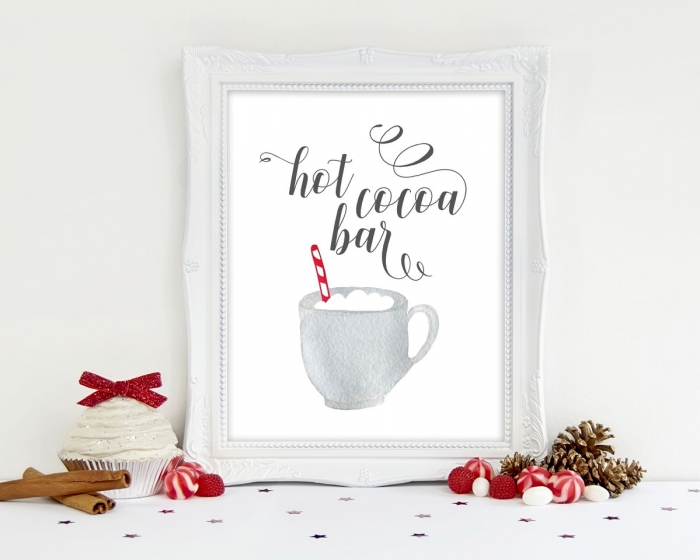 Personalized Hot Chocolate Bar Sign Hot Cocoa Sign Wall Art 