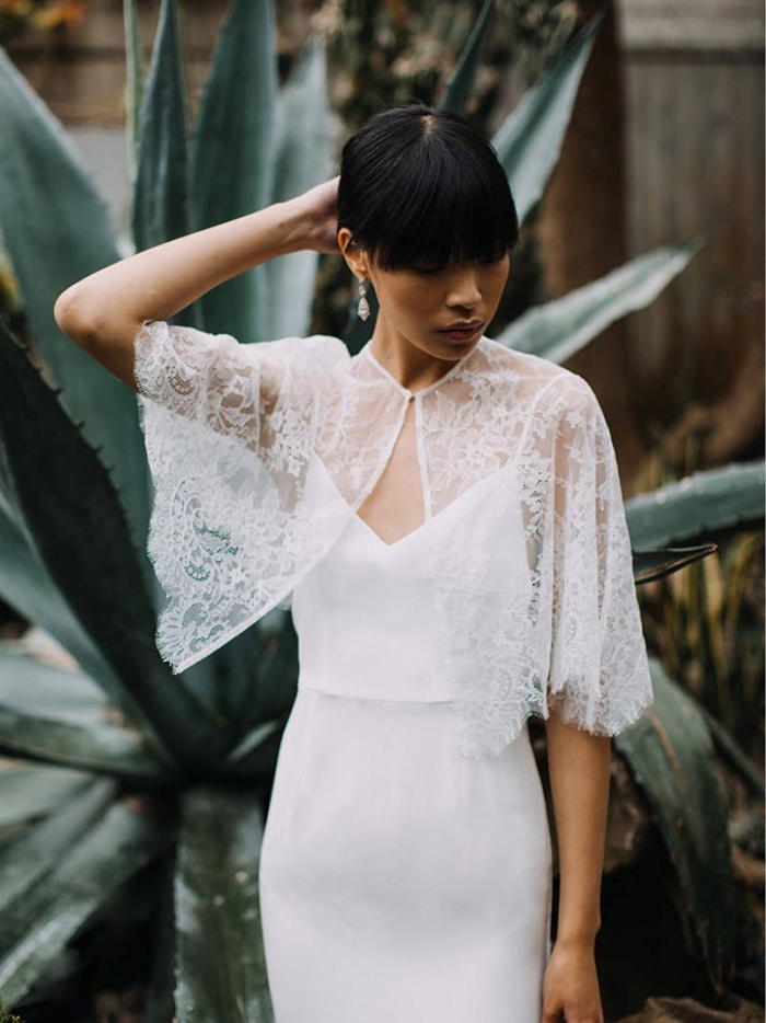 10 Elegant Short Bridal Capes from