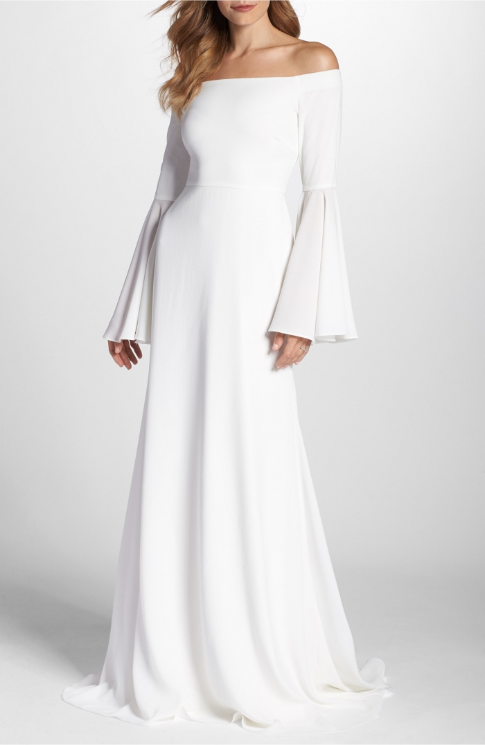 bell sleeve wedding dress