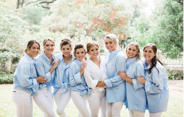 monogrammed button down shirts for bridesmaids