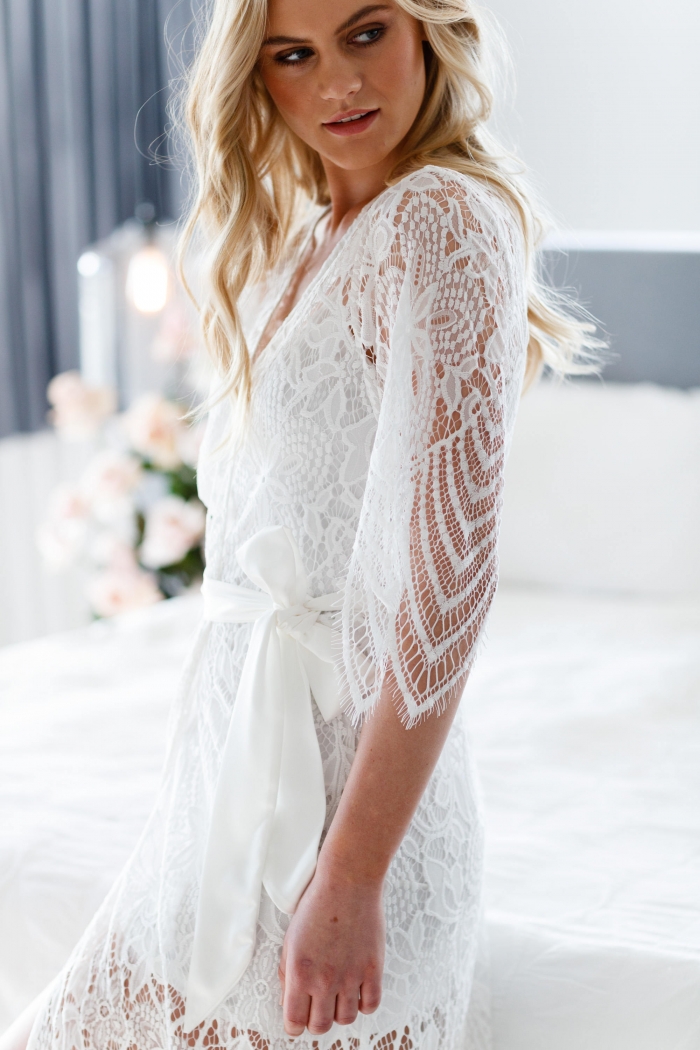 bride robe lace