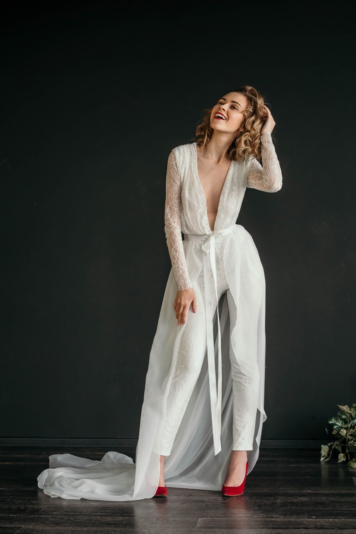 Elegant bridal jumpsuit