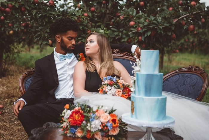 intimate wedding peach orchard