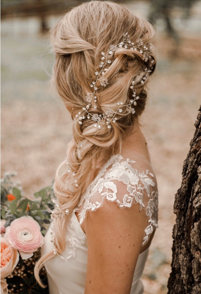 bridal hair vine etsy 