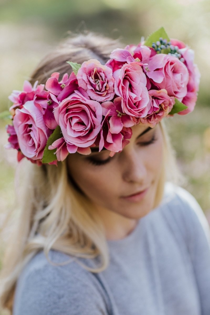 floral headpiece flower crown boho bridal etsy