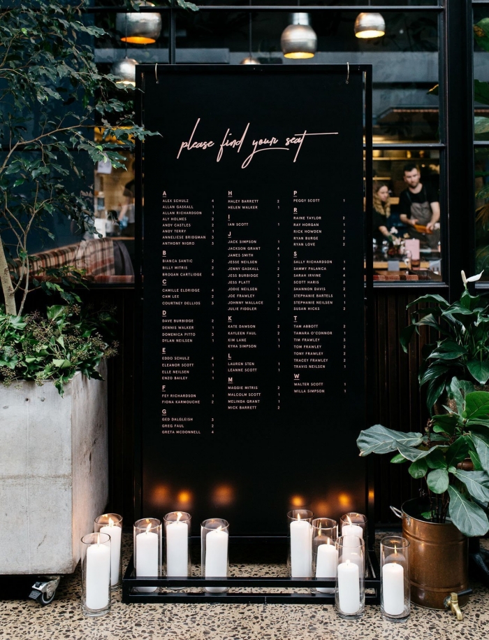 Modern Seating Chart Wedding