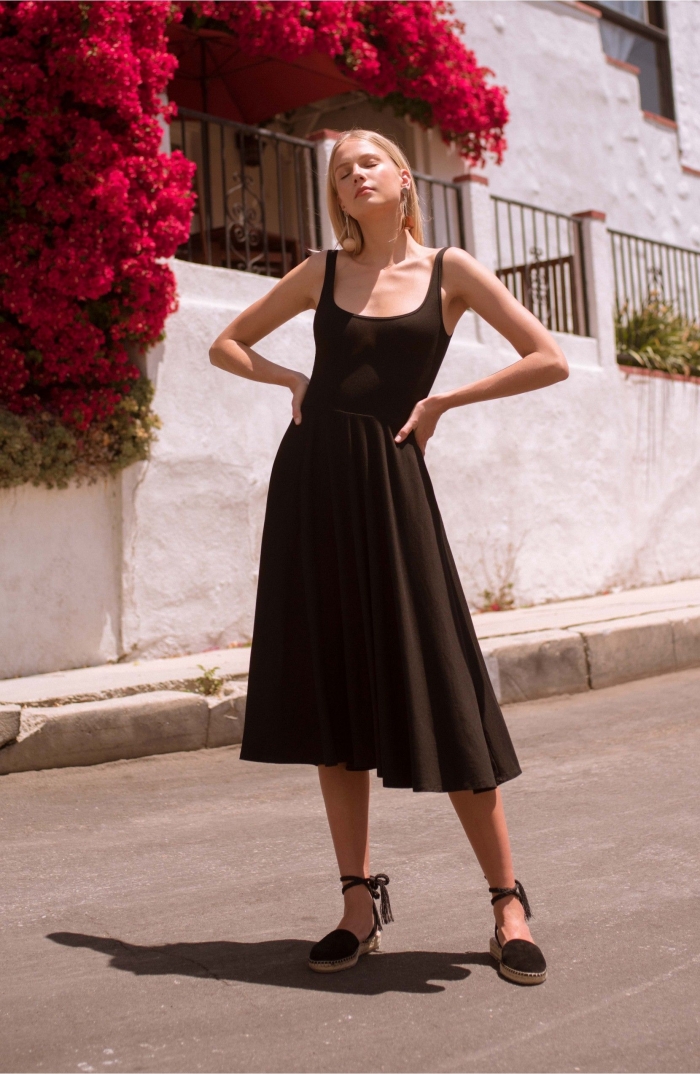 summer wedding guest dress black 