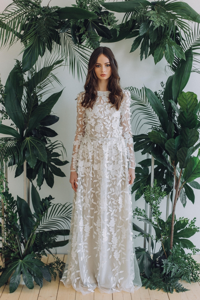 modern bohemian wedding dress