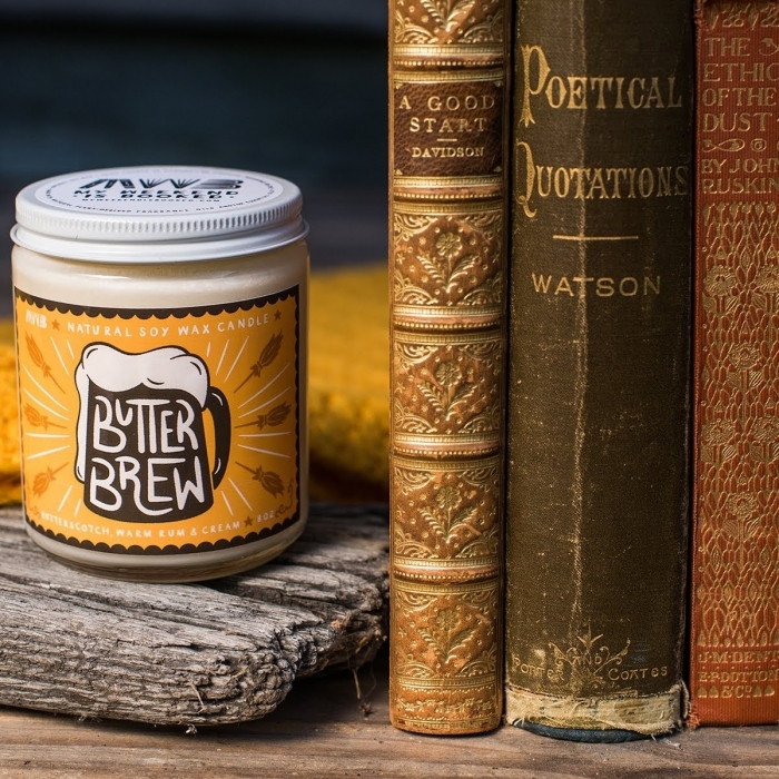 butterbeer harry potter candle book themed