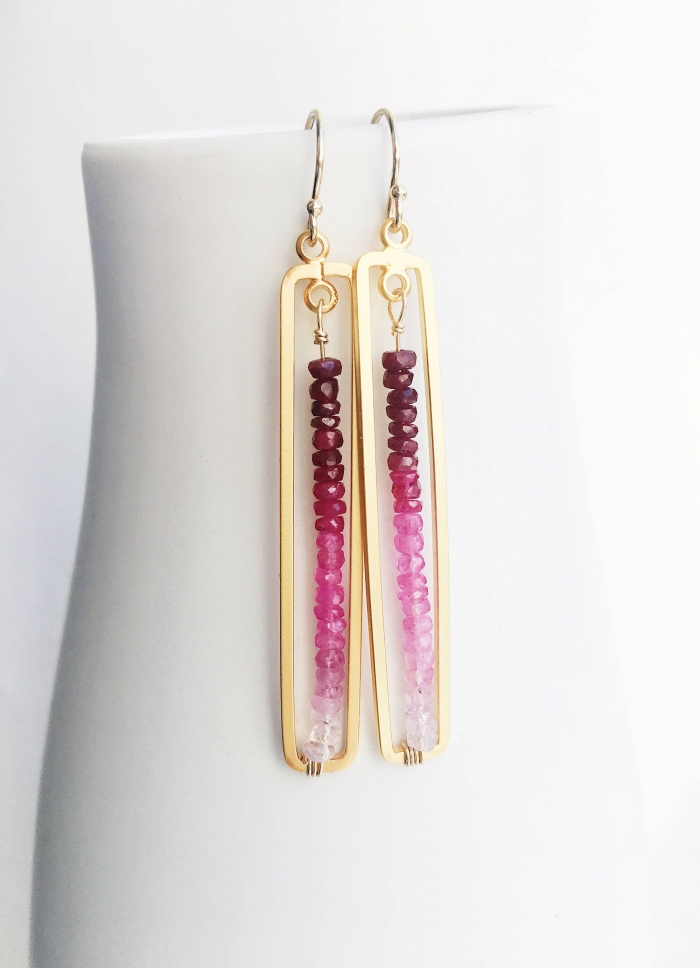 gemstone earrings etsy 