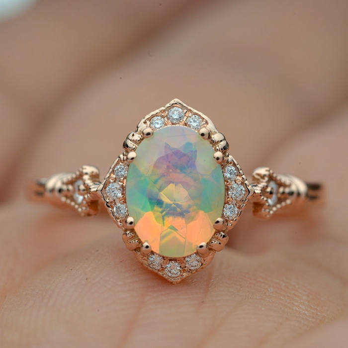 opal engagement ring etsy 