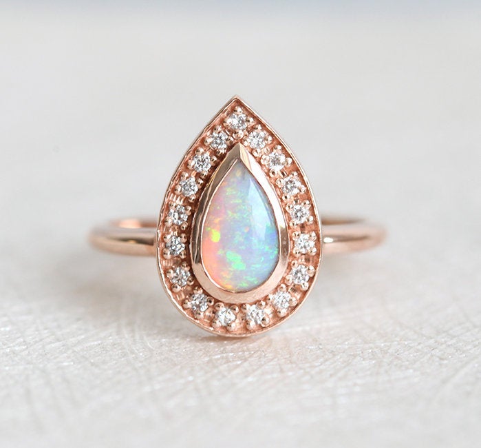 rose gold engagement ring unique 